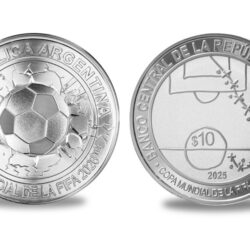 Argentina acuña moneda con trazo de histórico gol de Maradona a Inglaterra en el Mundial de 1986