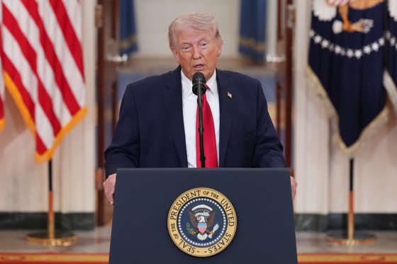 Fotografía de archivo del 1 de abril de 2025 del presidente de EE.UU., Donald J. Trump. EFE/ALEX BRANDON / POOL