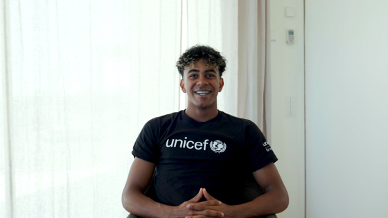 Lamine es el Embajador de Buena Voluntad de Unicef.