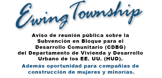Aviso de Reunión Pública de Ewing Township.