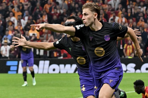 Fermin Lopez celebra su gol durante el partido de la fase liga de la UEFA Champions League jugado en Estambul EFE/EPA/STRINGER