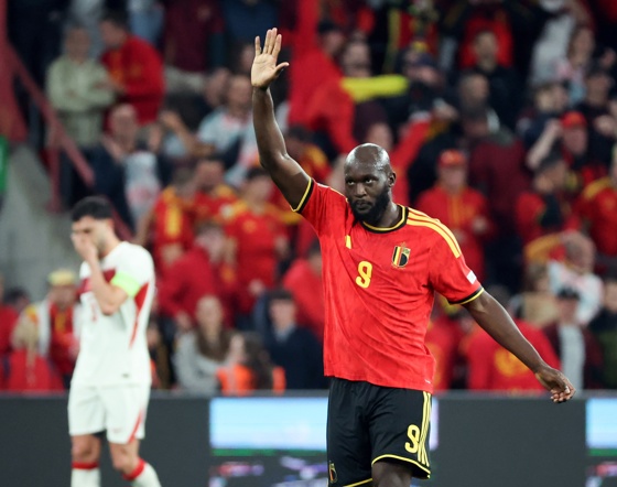 Romelu Lukaku celebra el 3-0 de Bélgica ante Turquía. EFE/EPA/OLIVIER HOSLET