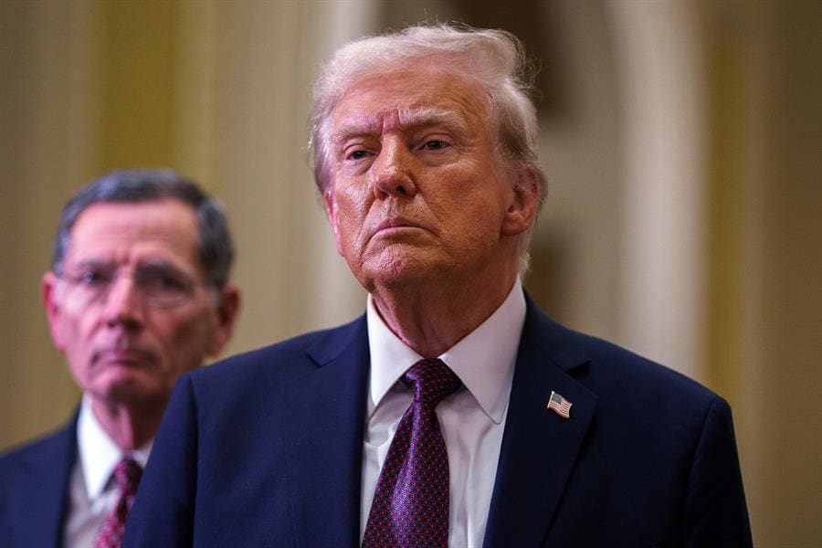 US President-elect Donald Trump attends a meeting on January 9, 2024 at the Capitol in Washington, United States. EFE/ Will Oliver