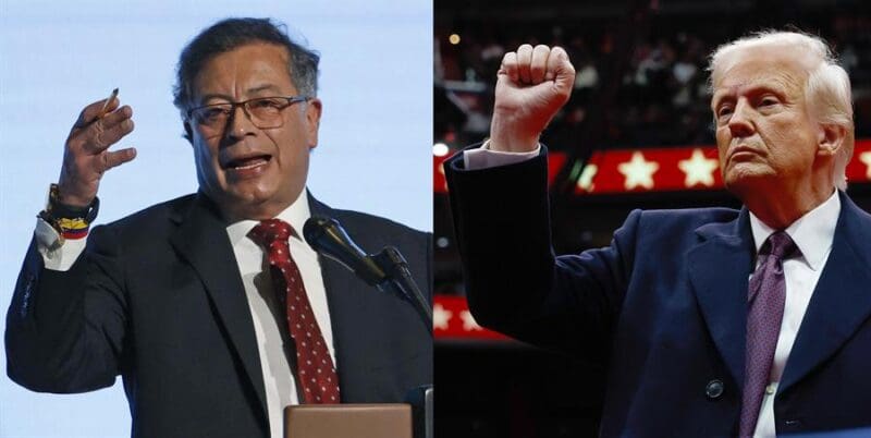 Photograph showing the president of Colombia, Gustavo Petro and the president of the United States, Donald Trump Jan 26, 2025. EFE/ Mauricio Dueñas Castañeda / Anna Moneymaker