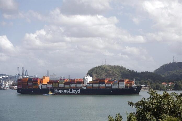 (FILE) A container vessel sailing through the Panama Canal, Panama. EFE/ Bienvenido Velasco