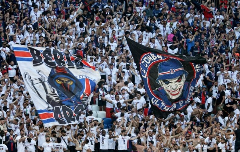 PSG fans before the UEFA Champions League final between Paris Saint-Germain and Internazionale Milano in Munich, Germany 31 May 2025. EFE-EPA/RONALD WITTEK