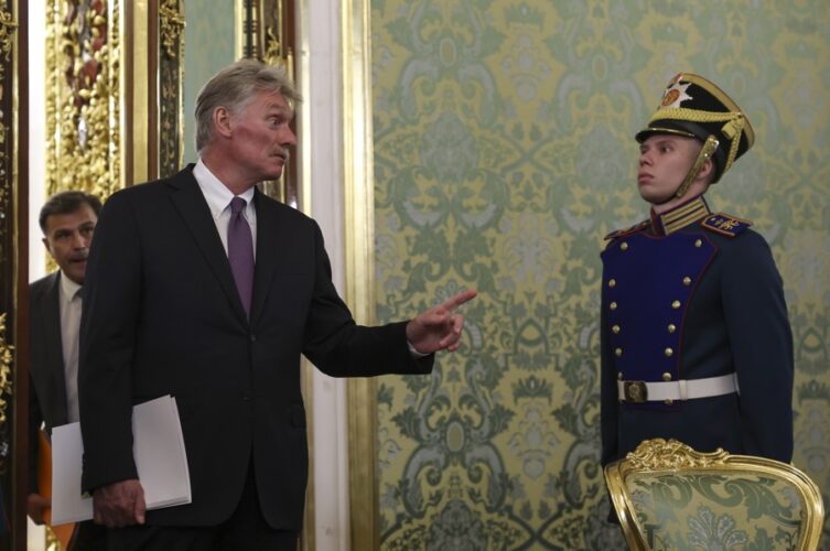 Kremlin spokesman Dmitry Peskov in a photo taken on July 31, 2025. EFE-EPA/EVGENIA NOVOZHENINA / POOL