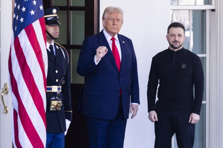 [FILE] US President Donald Trump (L) with Ukrainian President Volodymyr Zelenskyy at the White House in Washington DC, US. EFE/EPA/SHAWN THEW