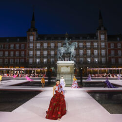 Carolina Herrera show turns Madrid into a global stage for fashion, music, and cinema.