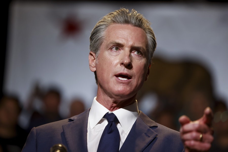 (FILE) California Governor Gavin Newsom delivers remarks during a news conference to respond to the Trump administration's recent gerrymandering attempts, in Los Angeles, California, USA, 14 August 2025. EFE/EPA/CAROLINE BREHMAN