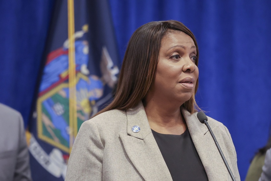 New York Attorney General Letitia James speaks during a press conference at the Office of the New York Attorney General in New York, USA, 08 January 2025. EFE-EPA/SARAH YENESEL/FILE