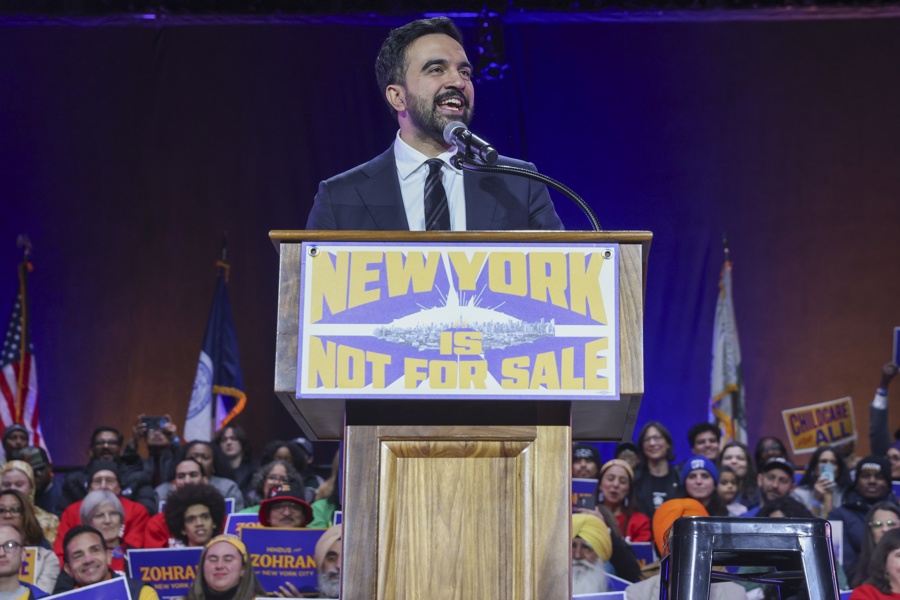 Democratic nominee for the mayor of New York City Zohran Mamdani speaks during the 'New York Is Not For Sale' rally at Forest Hills Stadium in the Queens borough of New York, New York, USA, 26 October 2025. EFE-EPA/SARAH YENESEL