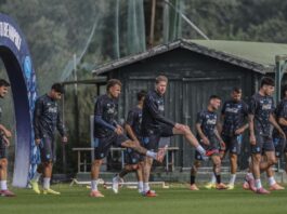 Dutch police detains 180 Napoli fans! Napoli players attend a training session in Castelvolturno, Italy, 20 October 2025. SSC Napoli faces PSV Eindhoven on 21 October 2025 in a UEFA Champions League match. EFE/EPA/Ciro Fusco