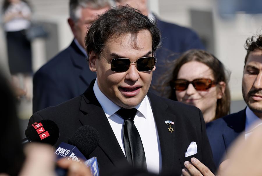 Former Republican Congressman from New York George Santos speaks to the media after exiting Federal Court in Central Islip, in New York, USA, 19 August 2024. EFE-EPA/PETER FOLEY/FILE