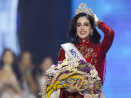 Miss Mexico Fatima Bosch reacts after being crowned as Miss Universe 2025 during the 74th Miss Universe 2025 at Impact Challenger Hall in Nonthaburi province, on the outskirts of Bangkok, Thailand, 21 November 2025. EFE-EPA/RUNGROJ YONGRIT
