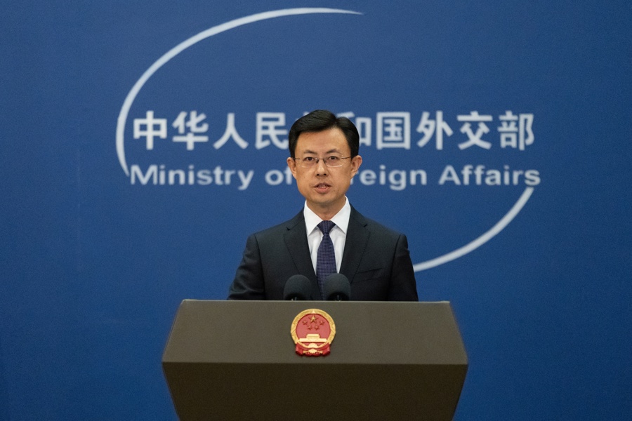 (FILE) Chinese Ministry of Foreign Affairs spokesperson Guo Jiakun participates in a press conference in Beijing, China, 15 December 2025. EFE/EPA/JESSICA LEE