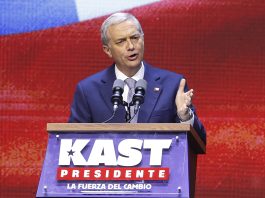 Chile's president-elect, the far-right Jose Antonio Kast, delivers a speech in Santiago, Chile, 14 December 2025. EFE/ Elvis Gonzalez