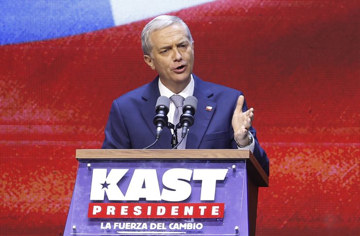 Chile's president-elect, the far-right Jose Antonio Kast, delivers a speech in Santiago, Chile, 14 December 2025. EFE/ Elvis Gonzalez