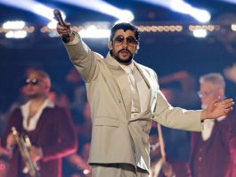 Puerto Rican singer Bad Bunny performs during a concert on his world tour Debí tirar más fotos at the National Stadium in Lima, Peru, 16 January 2026. EFE/ Sebastian Blanco