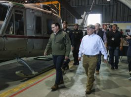 “No Negotiations with Barrio 18 Gang” The Minister of the Interior, Marco Antonio Villeda (L), walks alongside the Deputy Minister of Security, Estuardo Solorzano (R) in Guatemala City, Guatemala 17 January 2026. EFE/ Mariano Macz