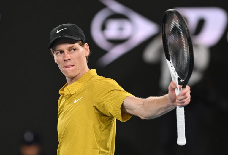 Jannik Sinner of Italy celebrates winning the Mens 3rd round match against Eliot Spizzirri of USA on day 7 of the 2026 Australian Open tennis tournament at Melbourne Park in Melbourne, Australia, 24 January 2026. EFE/EPA/LUKAS COCH AUSTRALIA AND NEW ZEALAND OUT