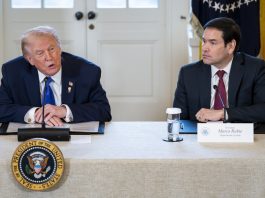 US President Donald Trump speaks next to Secretary of State Marco Rubio (R) during a meeting with oil and gas executives in the East Room of the White House in Washington, DC, US, Jan 09, 2026. EFE/EPA/BONNIE CASH / POOL