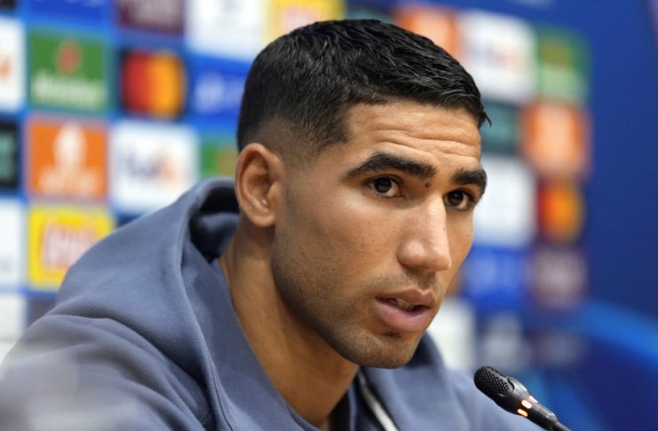 (FILE) PSG soccer player Achraf Hakimi during a press conference. EFE/Alejandro García