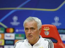 Benfica head coach Jose Mourinho attends a press conference in Seixal, Portugal. Feb. 16, 2026. EFE/EPA/ANTONIO PEDRO SANTOS