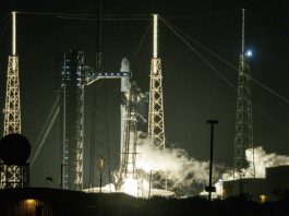 The SpaceX Dragon spacecraft on a Falcon 9 Block 5 rocket, carrying the NASA Crew 12 mission, lifts off from the Space Launch Complex 40, Cape Canaveral Space Force Station in Florida, US, 13 February 2026. EFE/EPA/CRISTOBAL HERRERA-ULASHKEVICH