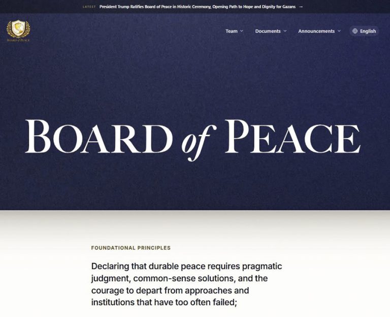 Trump’s Peace Board launches its website