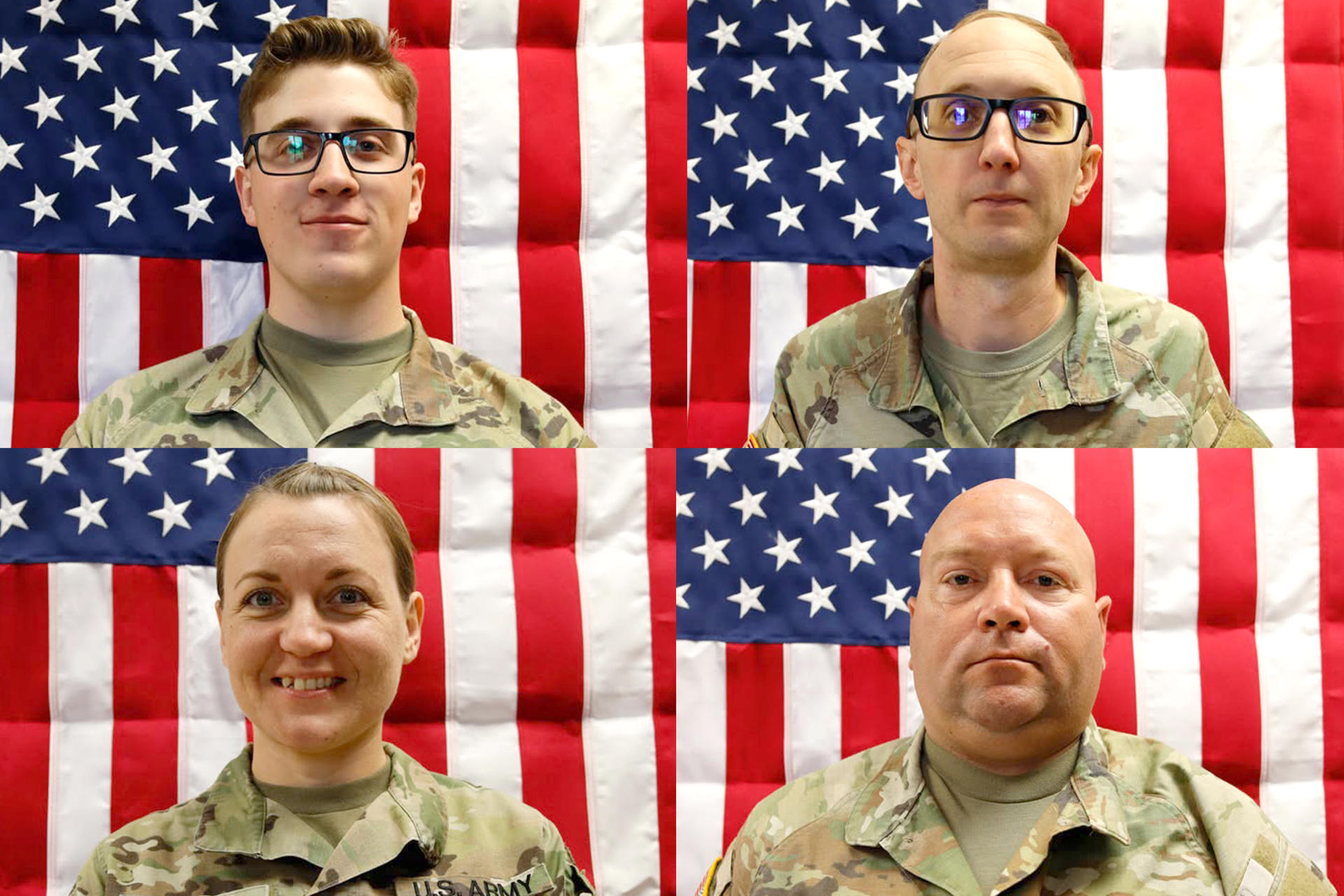A combination of photographs taken from the official US Army Reserve account @USArmyReserve shows the four reservists who lost their lives last Sunday in Kuwait. Captain Cody Khork (top right), 35, from Florida; Sergeant Noah Tietjens (bottom right), 42, from Nebraska; Sergeant Nicole Amor (bottom left), 39, from Minnesota; and Sergeant Declan Coady, 20, from Iowa, according to information shared by the US Army. EFE/ @USArmyReserve