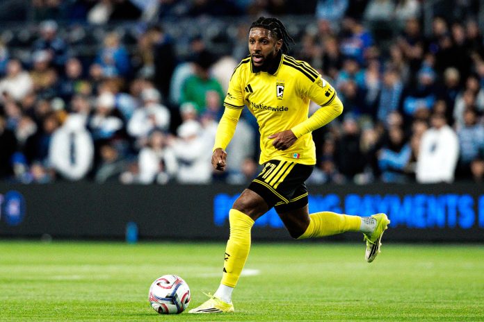 [FILE] Undated photograph provided by the Columbus Crew soccer team, showing player Steven Moreira during a Major League Soccer (MLS) match. EFE/ Columbus Crew