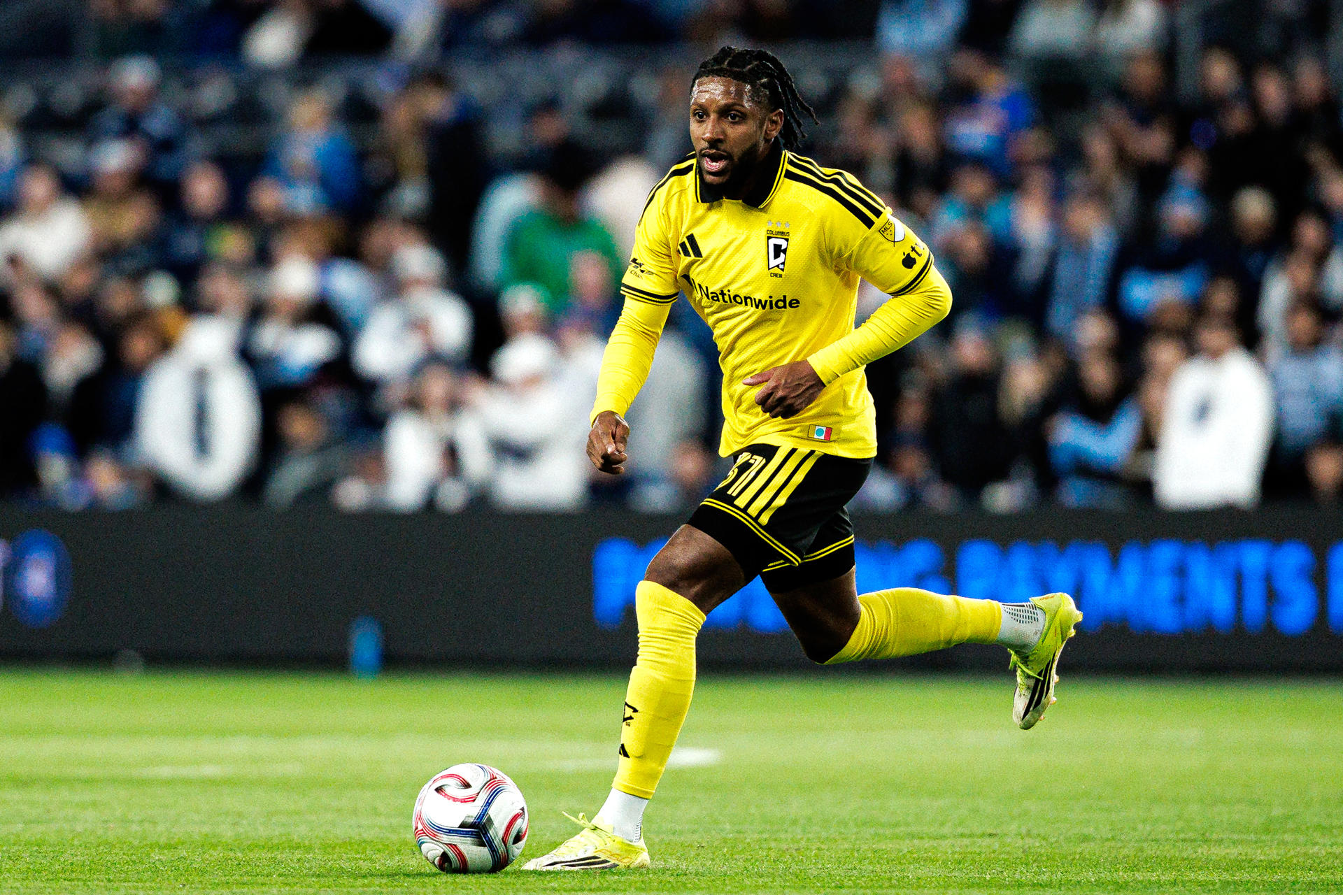 [FILE] Undated photograph provided by the Columbus Crew soccer team, showing player Steven Moreira during a Major League Soccer (MLS) match. EFE/ Columbus Crew