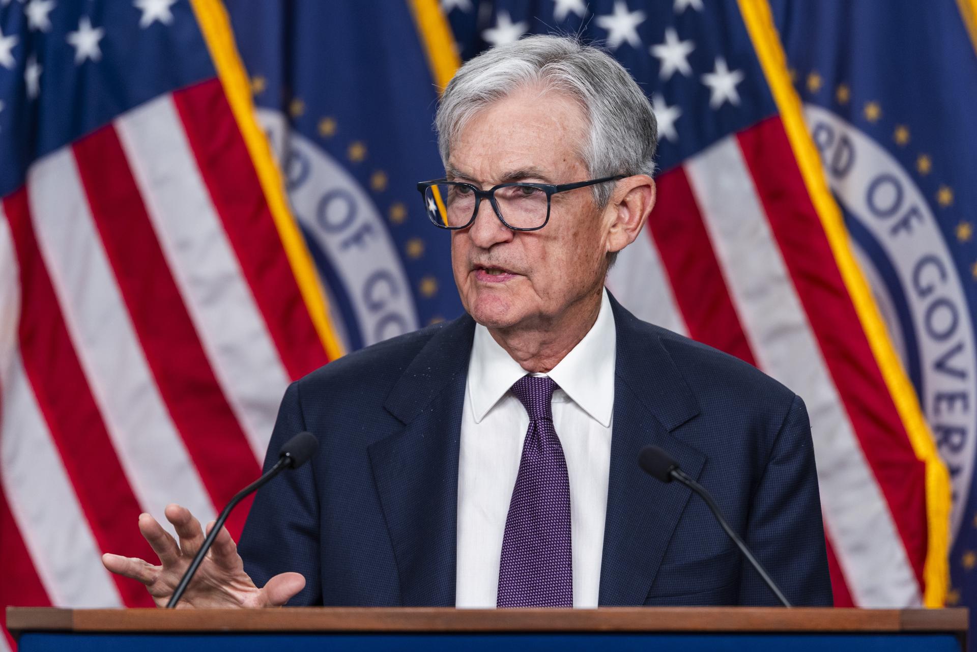 S Federal Reserve Chair Jerome Powell speaks to reporters following the Feds decision to leave interest rates unchanged at the Federal Reserve in Washington, DC, USA, 18 March 2026. EFE/EPA/JIM LO SCALZO