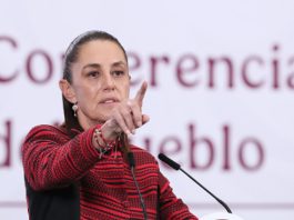 Mexican President Claudia Sheinbaum speaks during a press conference at the National Palace in Mexico City (Mexico) on March 30, 2026. EFE//Mario Guzmán
