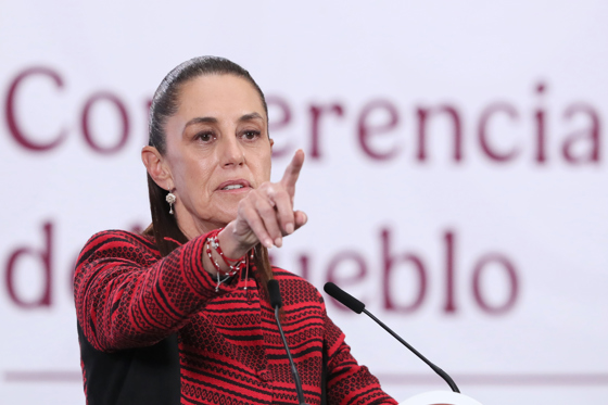 Mexican President Claudia Sheinbaum speaks during a press conference at the National Palace in Mexico City (Mexico) on March 30, 2026. EFE//Mario Guzmán