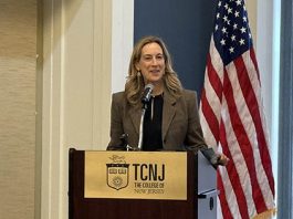 Governor Mikie Sherrill at an event at the The College of New Jersey in Trenton.