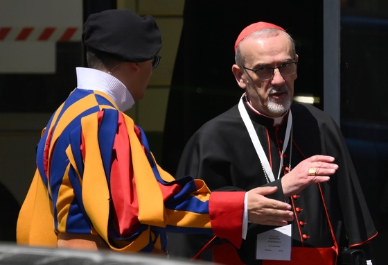 (FILE) Italian Cardinal and Latin Patriarch of Jerusalem Pierbattista Pizzaballa leaves after the meeting of the General Congregation of Cardinals, in Vatican City, 02 May 2025. EFE/EPA/ETTORE FERRARI