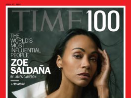 Photograph published on the X account of *TIME* magazine (@TIME), featuring actress Zoe Saldaña on its cover. EFE / @TIME
