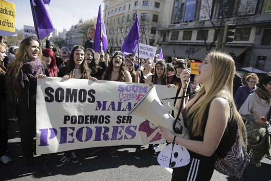 (FILE) General view of a rally organized to demand gender equality, free abortion and to condemn violence against women in Madrid, Spain. EFE/EMILIO NARANJO