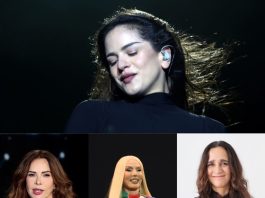 A montage of archive photos featuring the honorees of Billboard's 2026 Latin Women in Music Awards: (top) Spain's Rosalía, who will be crowned 'Woman of the Year'; (bottom left) Mexico's Gloria Trevi, who will receive the 'Lifetime Achievement' award; (bottom center) Ivy Queen, the 'Pioneer' award, and Mexico's Julieta Venagas, the 'Artistic Excellence' award. EFE/K. Huesca/ J. Méndez/ O. Guzmán/ M. Guzmán