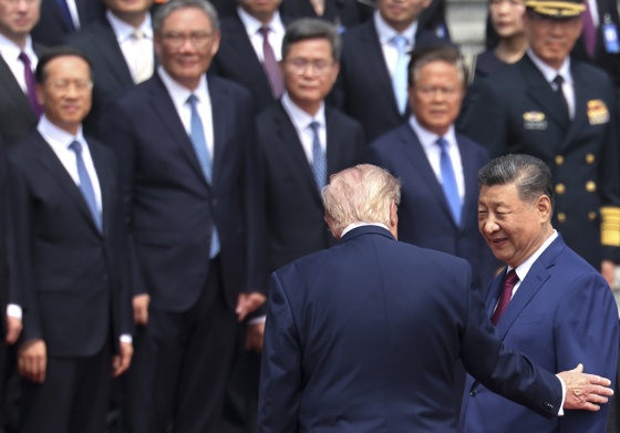 (FILE) Chinese President Xi Jinping and U.S. President Donald Trump attend a welcome ceremony at the Great Hall of the People in Beijing, China, 14 May 2026. EFE/EPA/Maxim Shemetov / POOL