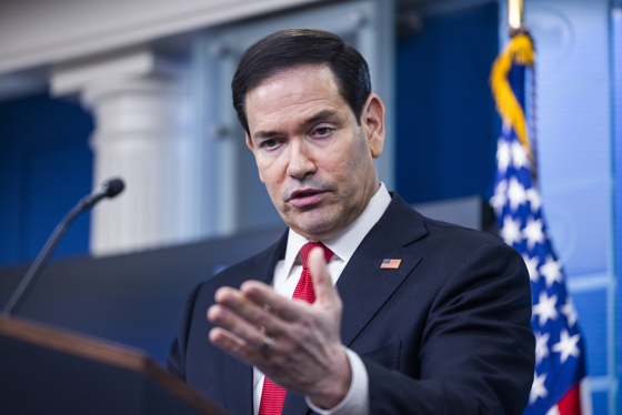WASHINGTON (United States), 05/05/2026.- US Secretary of State Marco Rubio speaks about the Iran war in the White House Press Briefing Room in Washington, DC, USA, 05 May 2026. Rubio also addressed Cuba and Taiwan during the briefing. EFE/EPA/JIM LO SCALZO