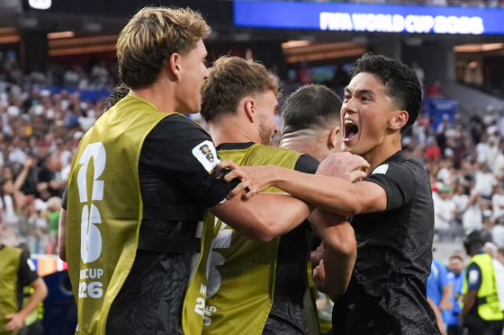 Elijah Just (R) of New Zealand celebrates a goal during a Group G match of the 2026 FIFA World Cup between Iran and New Zealand at SoFi Stadium in Los Angeles, USA, 15 June 2026. EFE/ Omar Alonso