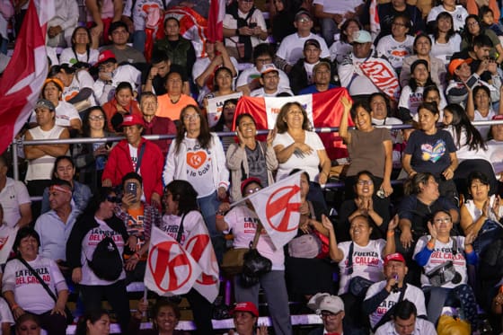 People participate in the closing campaign rally of right-wing Peru presidential election candidate Keiko Fujimori in Lima, Peru on June 4, 2026. EFE/Renato Pajuelo