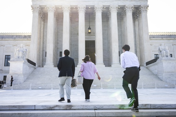 Visitors walk into the Supreme Court as the high judges prepare to release their decision on whether to limit birthright citizenship, which grants US citizenship to those born on American soil, in Washington, DC, US, 30 June 2026. EFE/EPA/JIM LO SCALZO