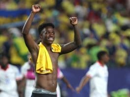 Vinicius Junior of Brazil waves at the end of the FIFA World Cup 2026 group stage match Brazil against Haiti at the Lincoln Financial Field stadium in Philadelphia, United States, June 19 2026. EFE/ David Toro