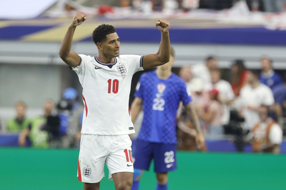 Jude Bellingham of England celebrates a goal during a Group L match at the 2026 FIFA World Cup between England and Croatia at AT&T Stadium in Dallas, USA, June 17 2026. EFE/ Mariscal