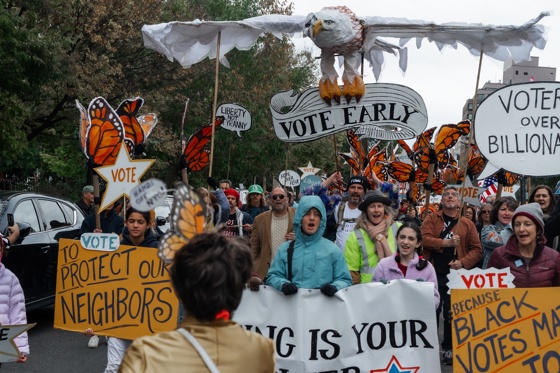 People march during a No Kings rally in New York, New York, USA, 17 October 2026. EFE/EPA/OLGA FEDOROVA