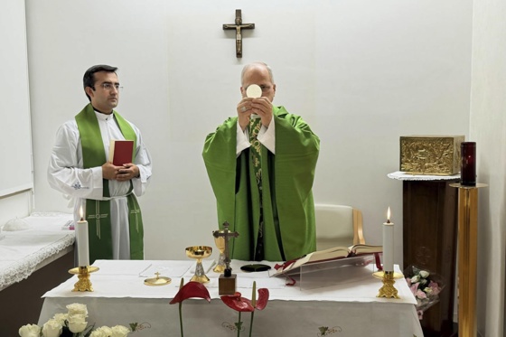 Leo XIV, officiating mass and looking well in the first photographs after his operation.